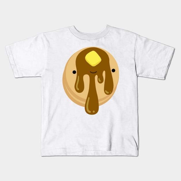 Cute Pancake Breakfast Friend Kids T-Shirt by SaganPie